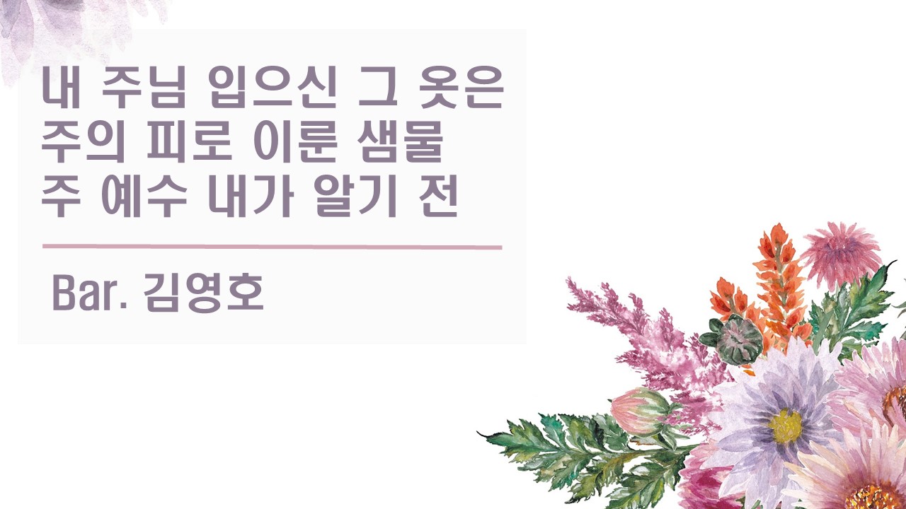 [찬송 공연 실황] 내 주님 입으신 그 옷은 | 주의 피로 이룬 샘물 | 주 예수 내가 알...